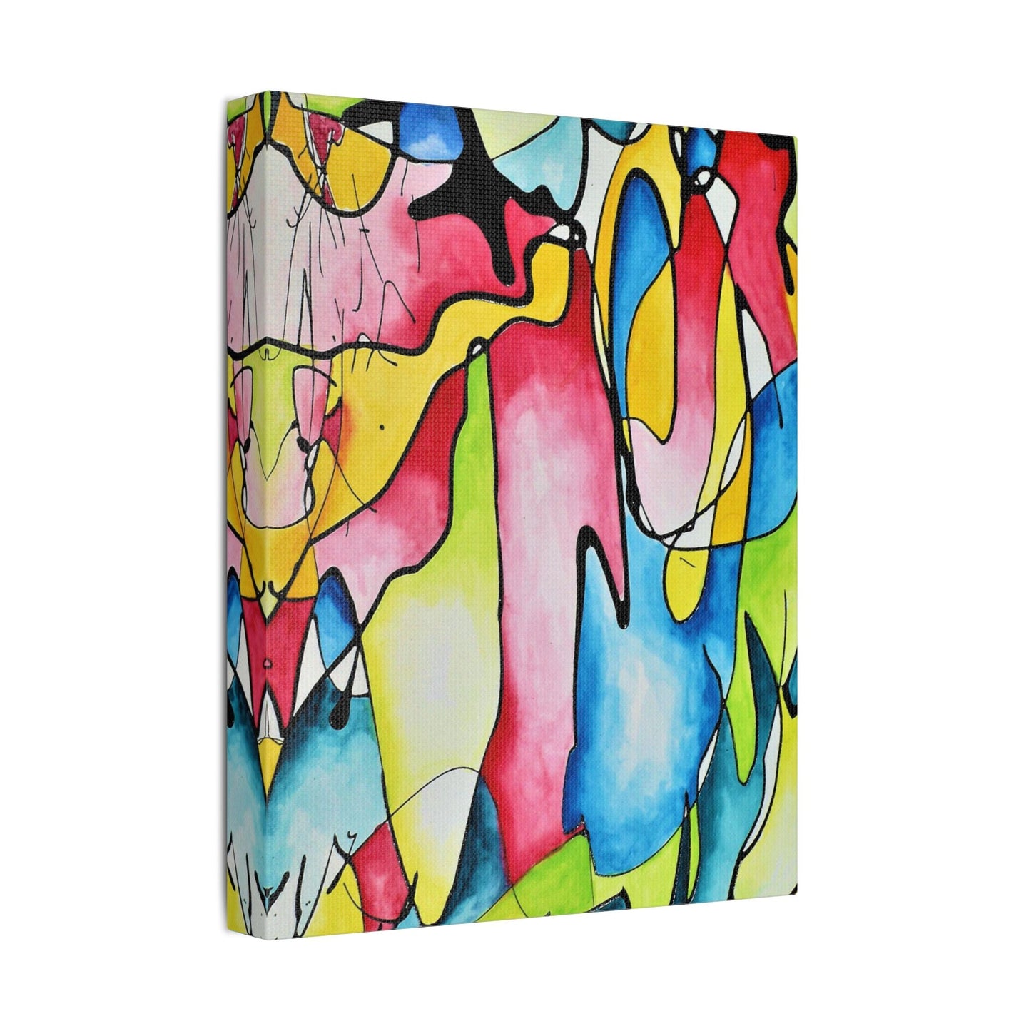Blue Flame Satin Canvas Stretched