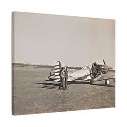 Army Pursuit Plane Ames Airport 1939 Satin Canvas Stretched