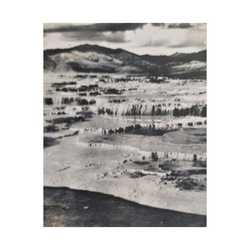 Springs at top of Jupiter Terrace Yellowstone Satin Canvas Stretched