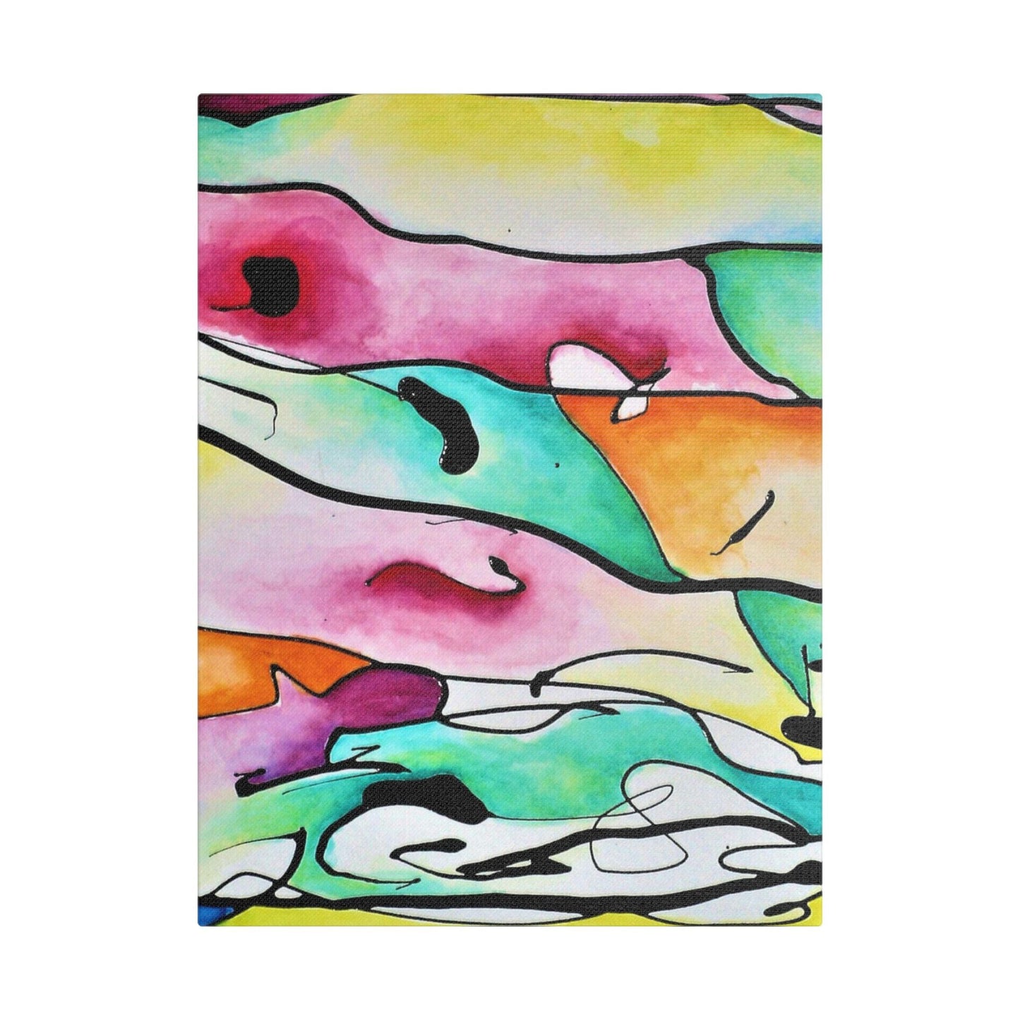 Shredded Paper Satin Canvas Stretched 12″ x 16″ (Vertical) 1.5"