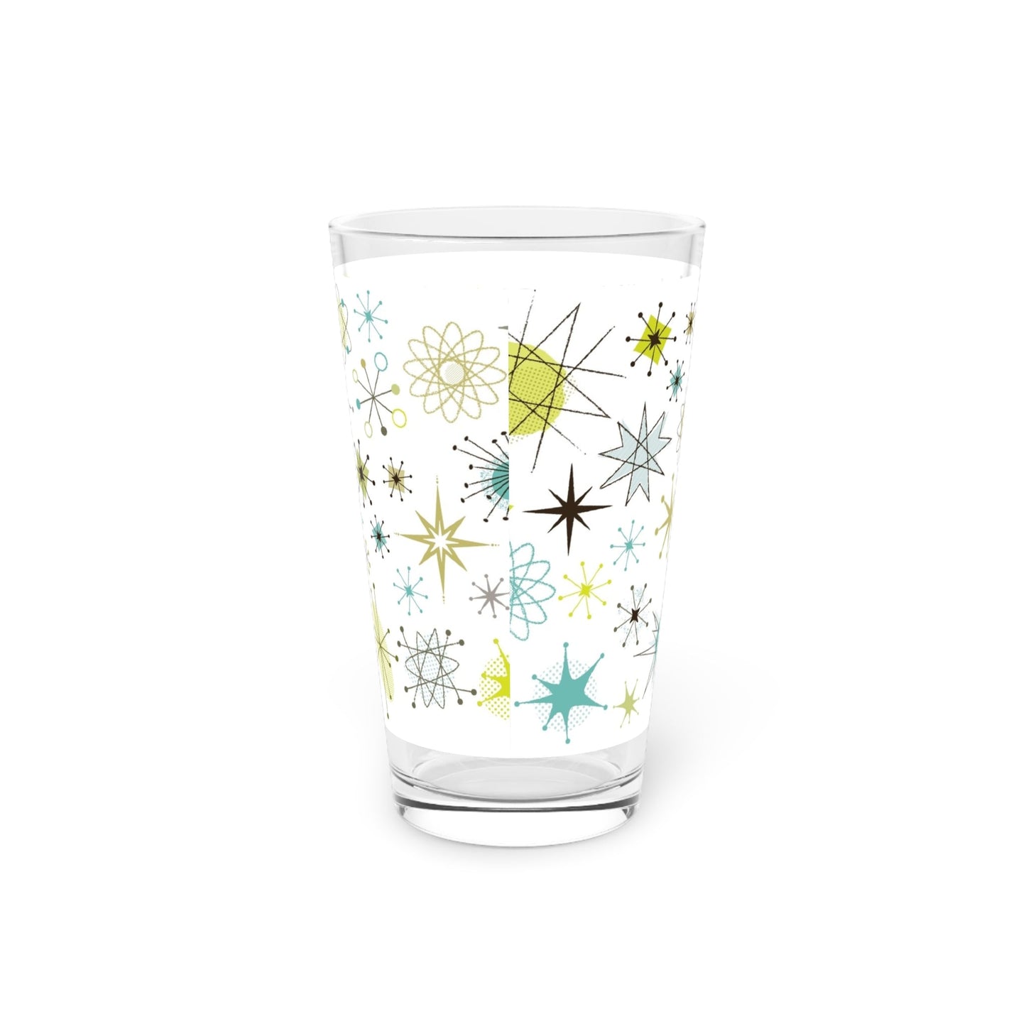 Retro Starburst 16oz Pint Glass - - drinkware