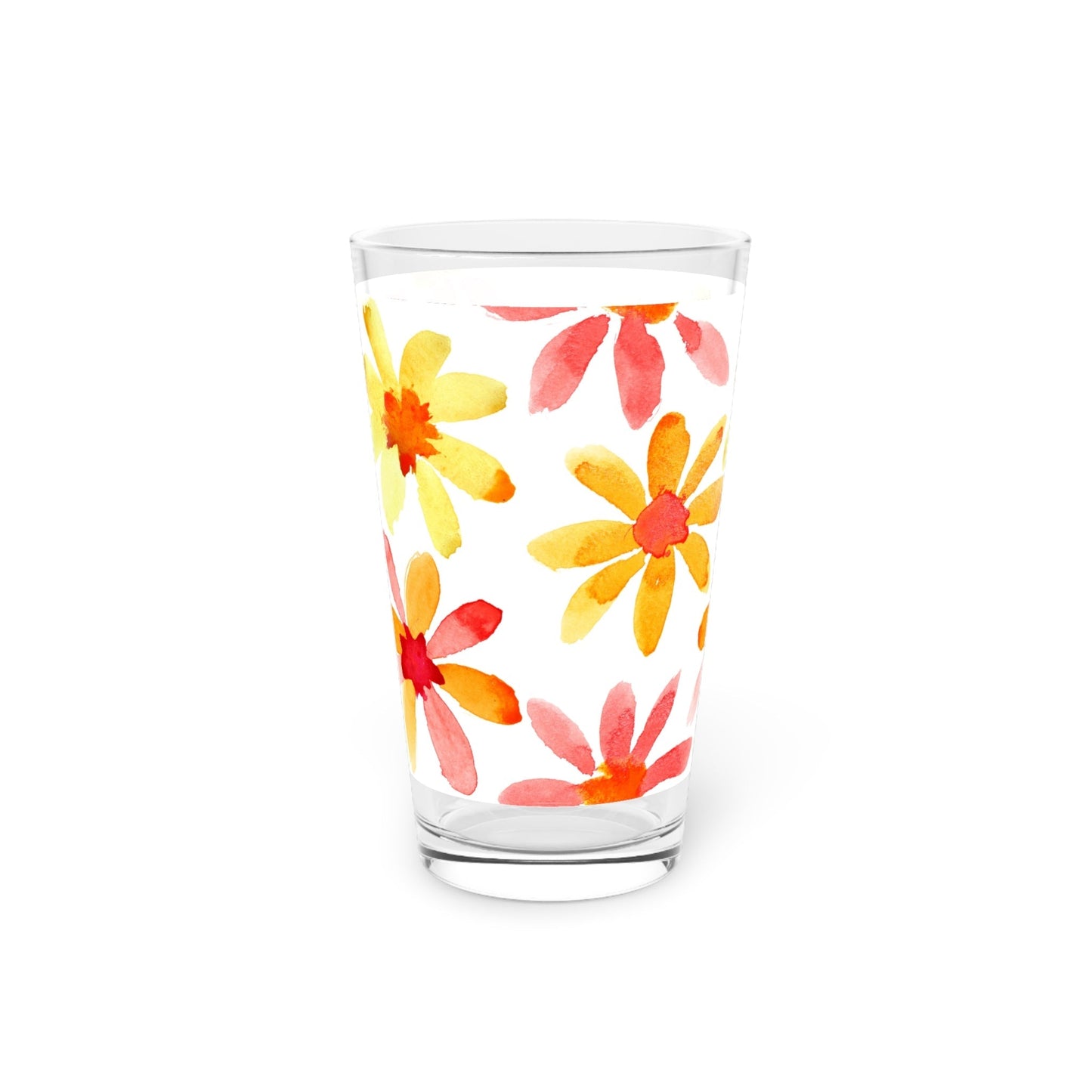 Floral Watercolor Pint Glass - 16oz - Kia Day Design