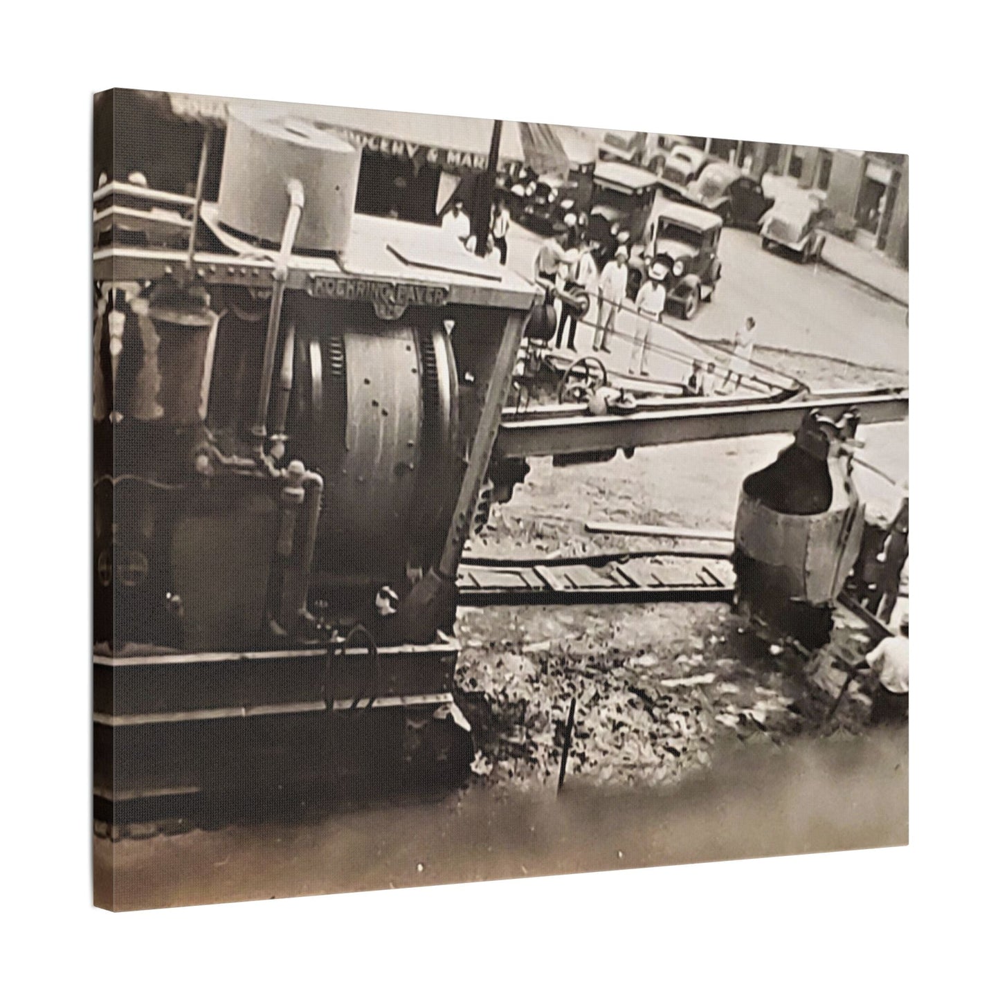 Concrete Worker Satin Canvas Stretched