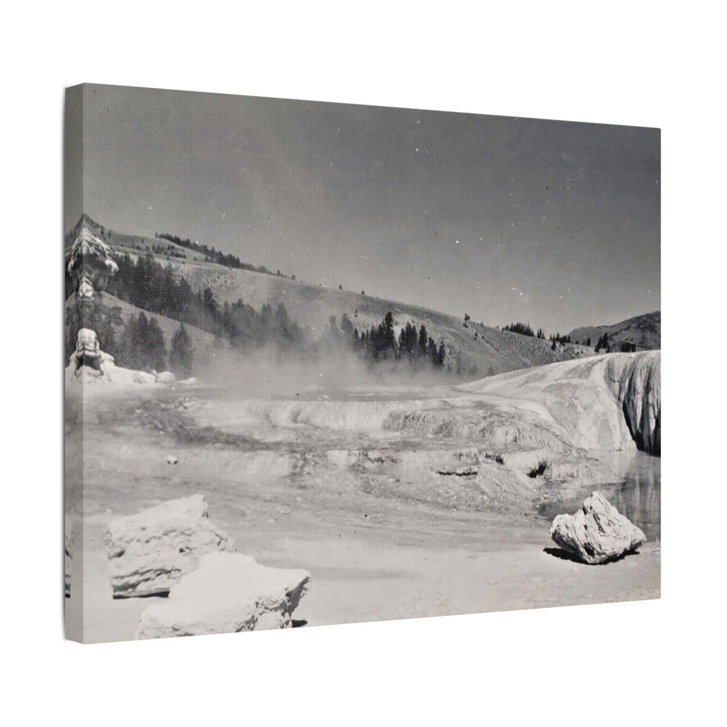 Mammoth Hot Springs Satin Canvas Stretched