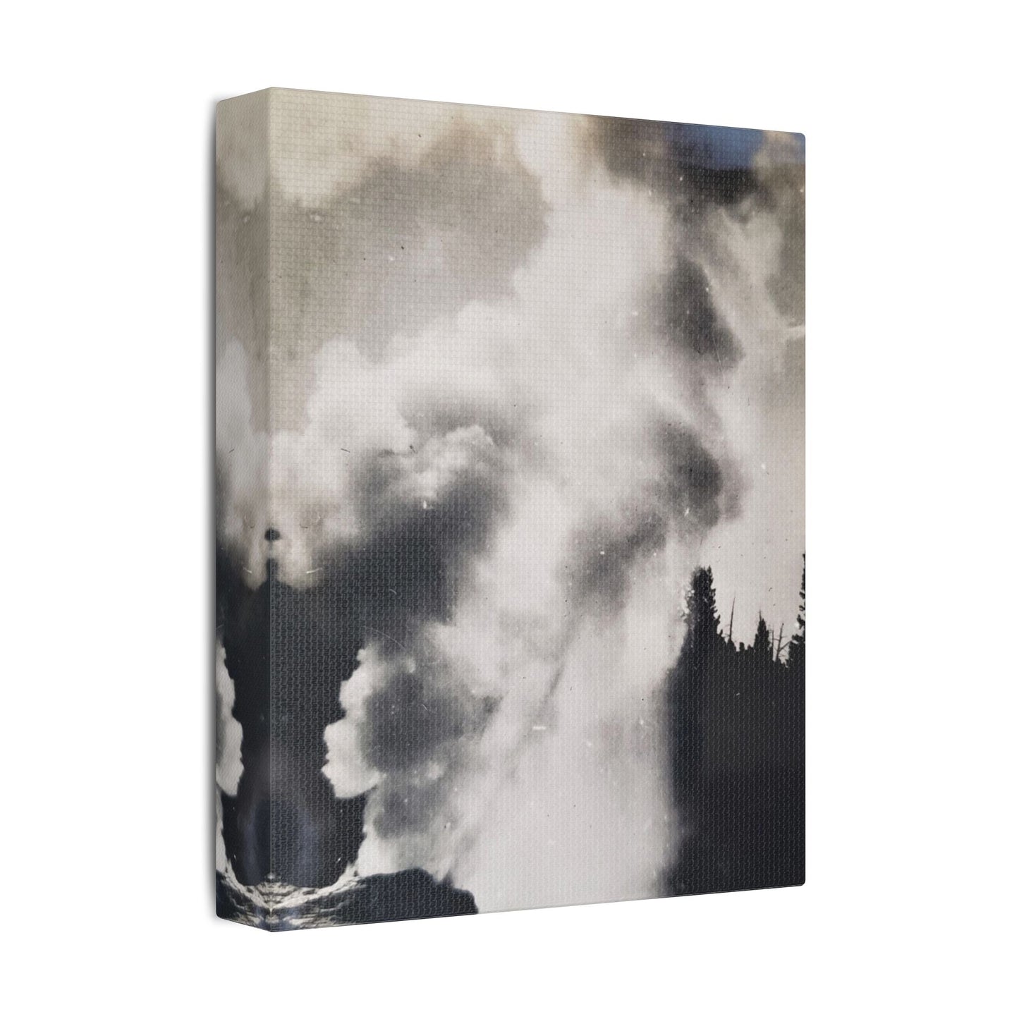 Riverside Geyser Yellowstone Satin Canvas Stretched