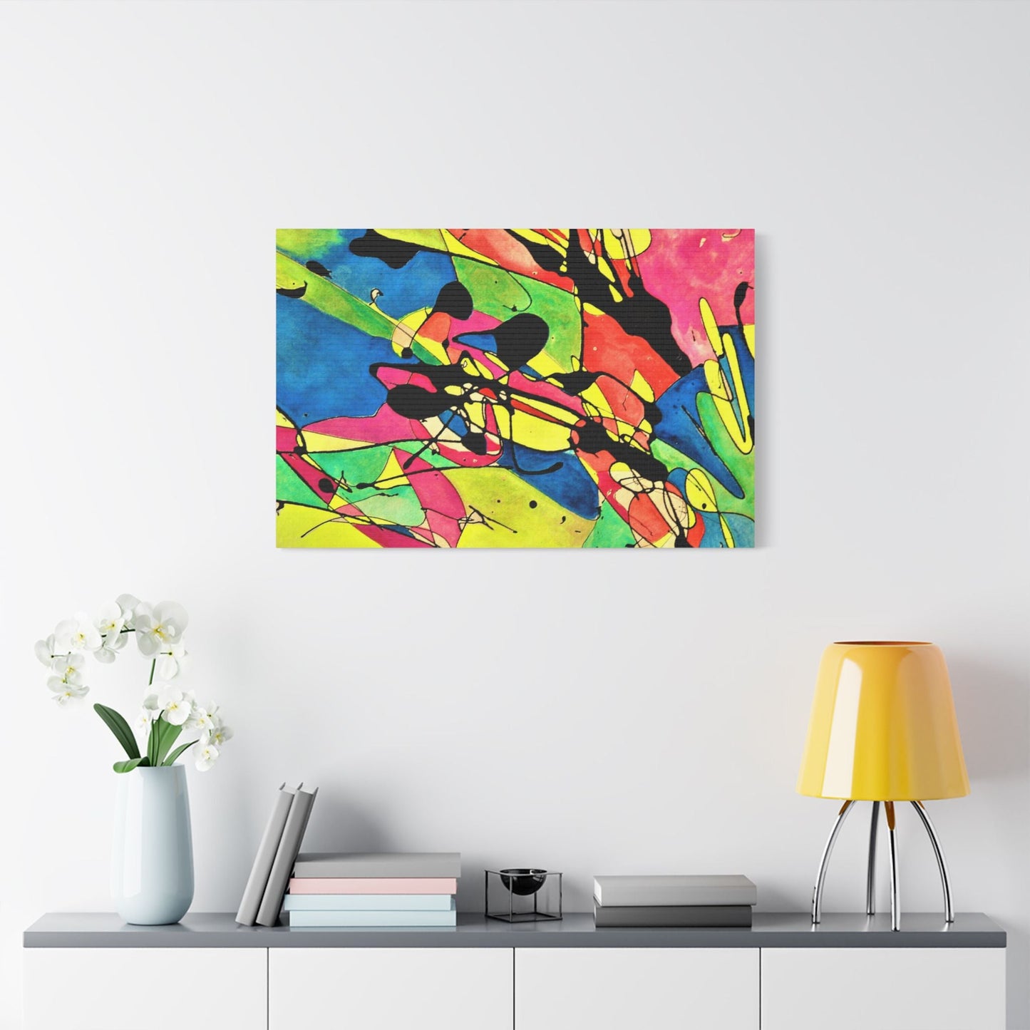 Exploding Earth Satin Canvas Stretched