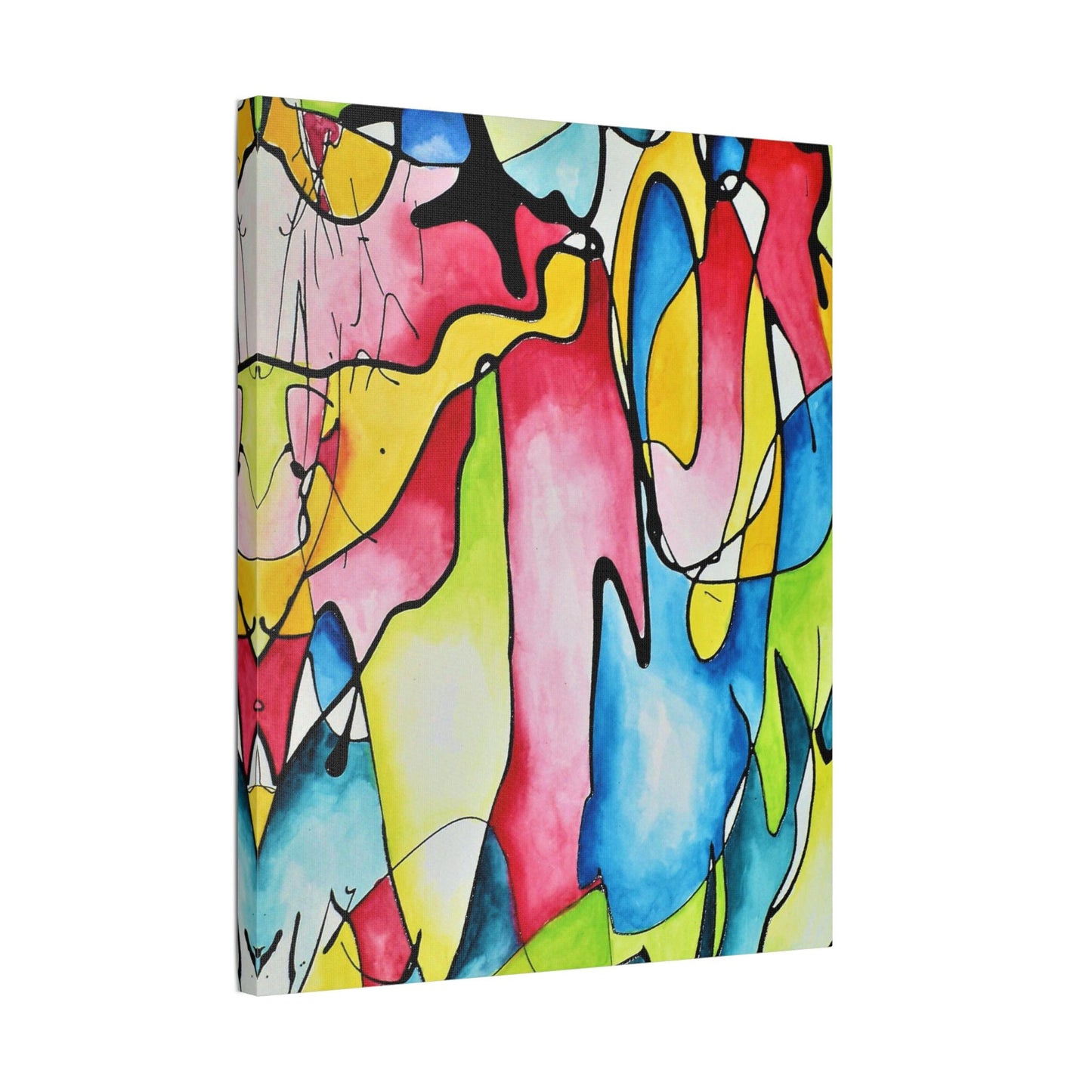 Blue Flame Satin Canvas Stretched