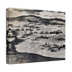 Springs at top of Jupiter Terrace Yellowstone Satin Canvas Stretched