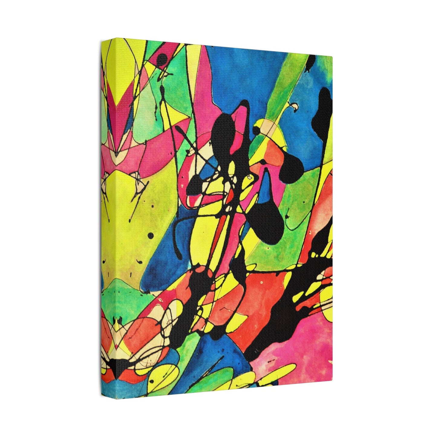 Exploding Earth Satin Canvas Stretched