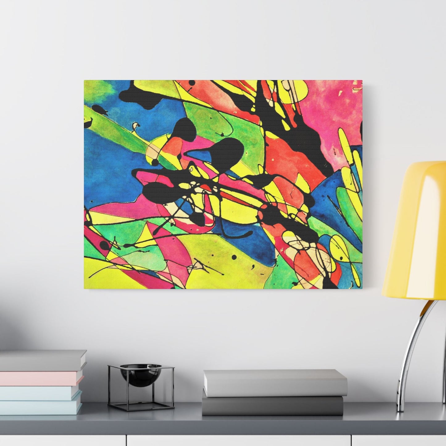 Exploding Earth Satin Canvas Stretched