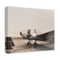 Refueling Mid-Contintent Chief Line Omaha Airport 1939 Satin Canvas Stretched