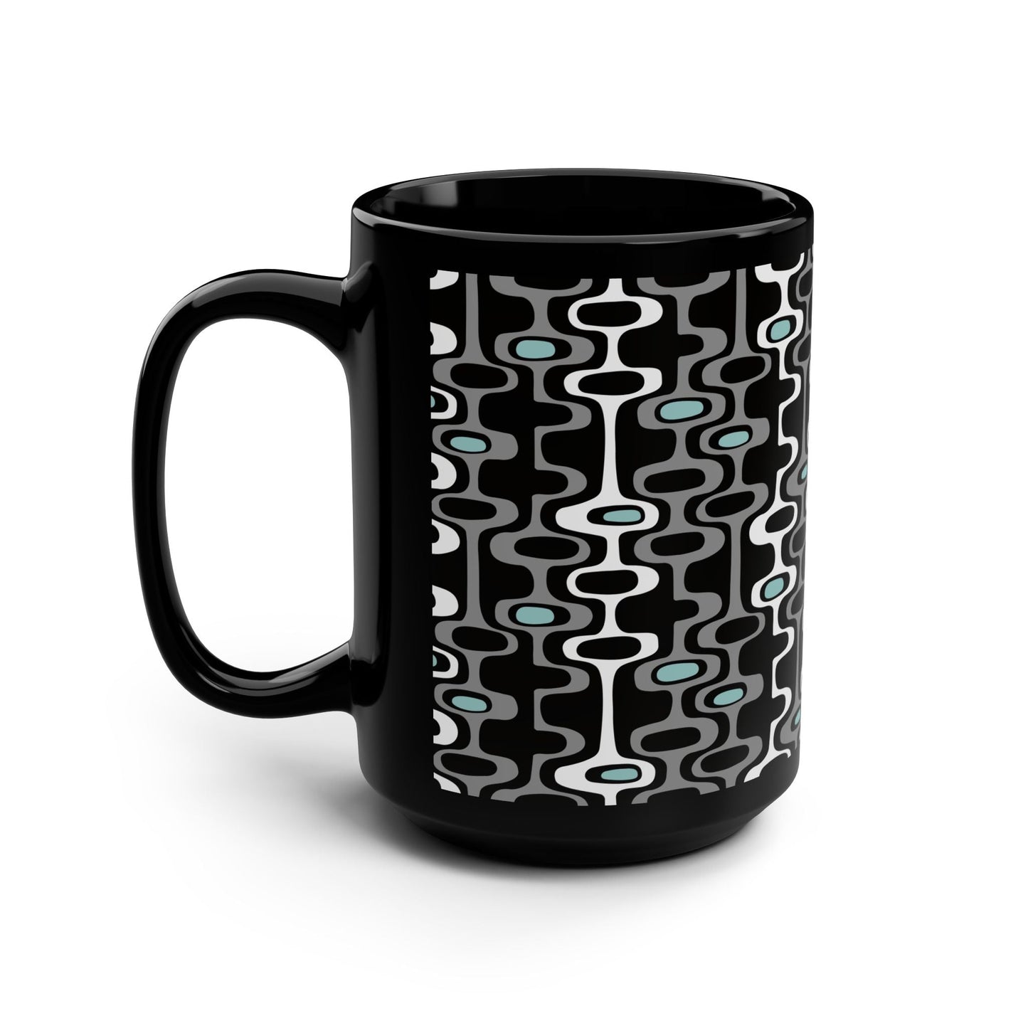 Modern Retro Black Mug - 15oz - Kia Day Design