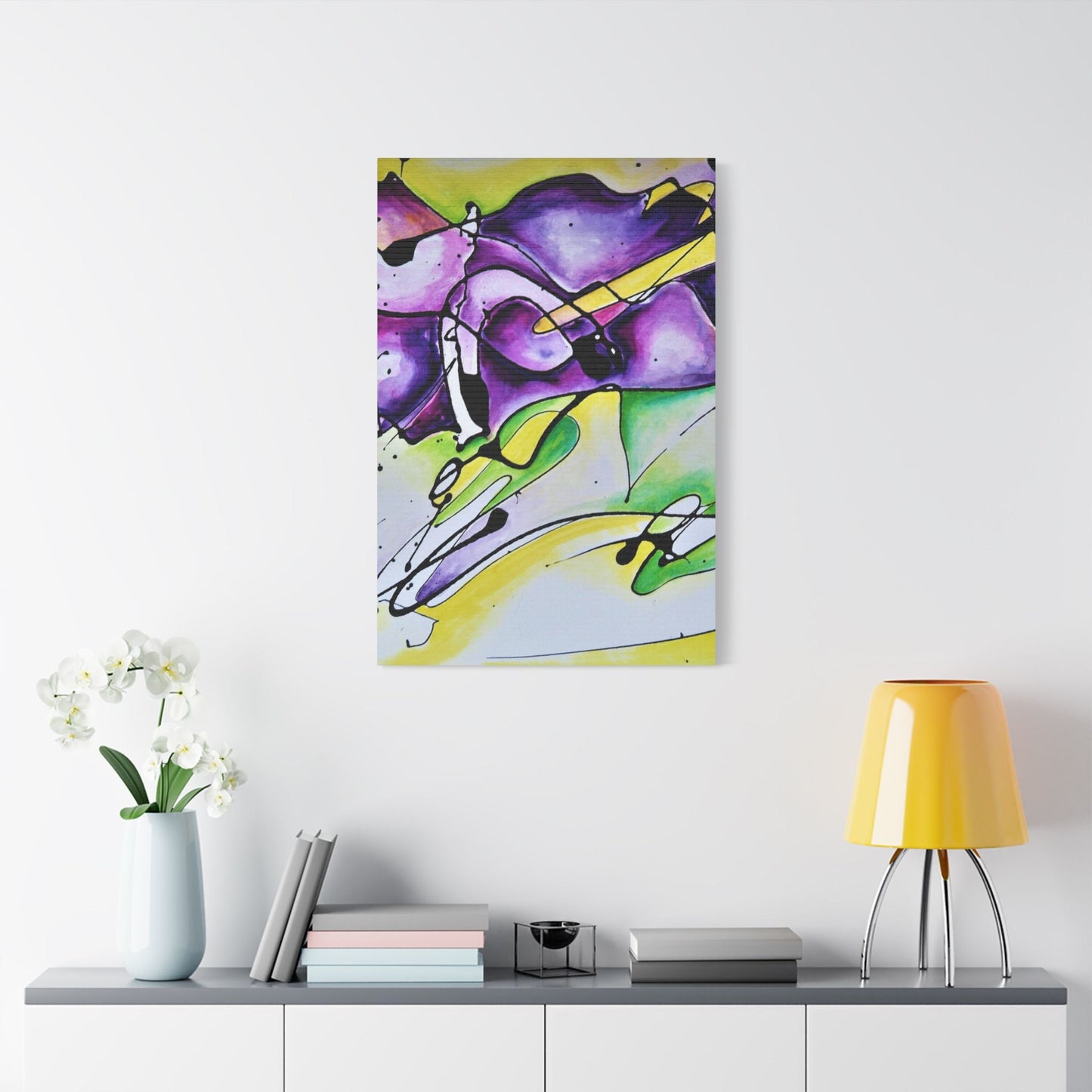 Purple Mountains Satin Canvas Stretched