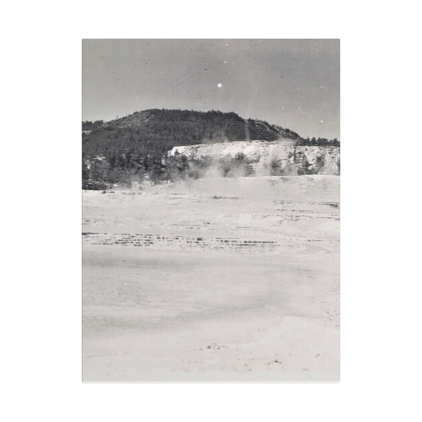 Mammoth Hot Springs Yellowstone Satin Canvas Stretched