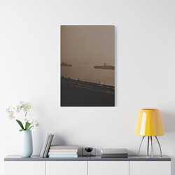 Navy Day New York October 27th 1945 War Ships Satin Canvas Stretched 24″ x 36″ (Vertical) 1.5"