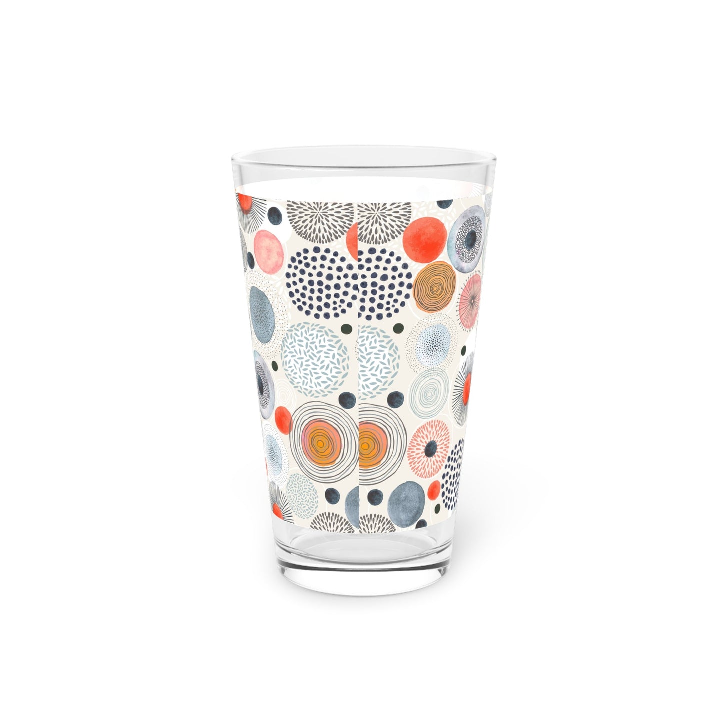 Colorful Patterned Pint Glass - 16oz - - drinkware