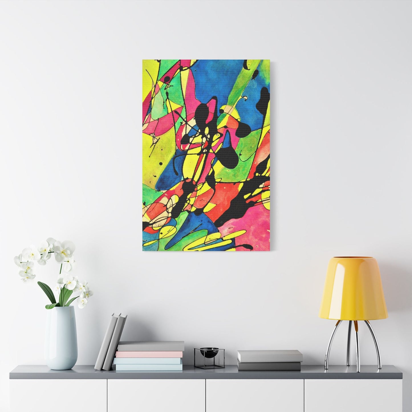 Exploding Earth Satin Canvas Stretched