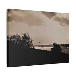 Navy Day New York October 27th 1945 Plane Satin Canvas Stretched