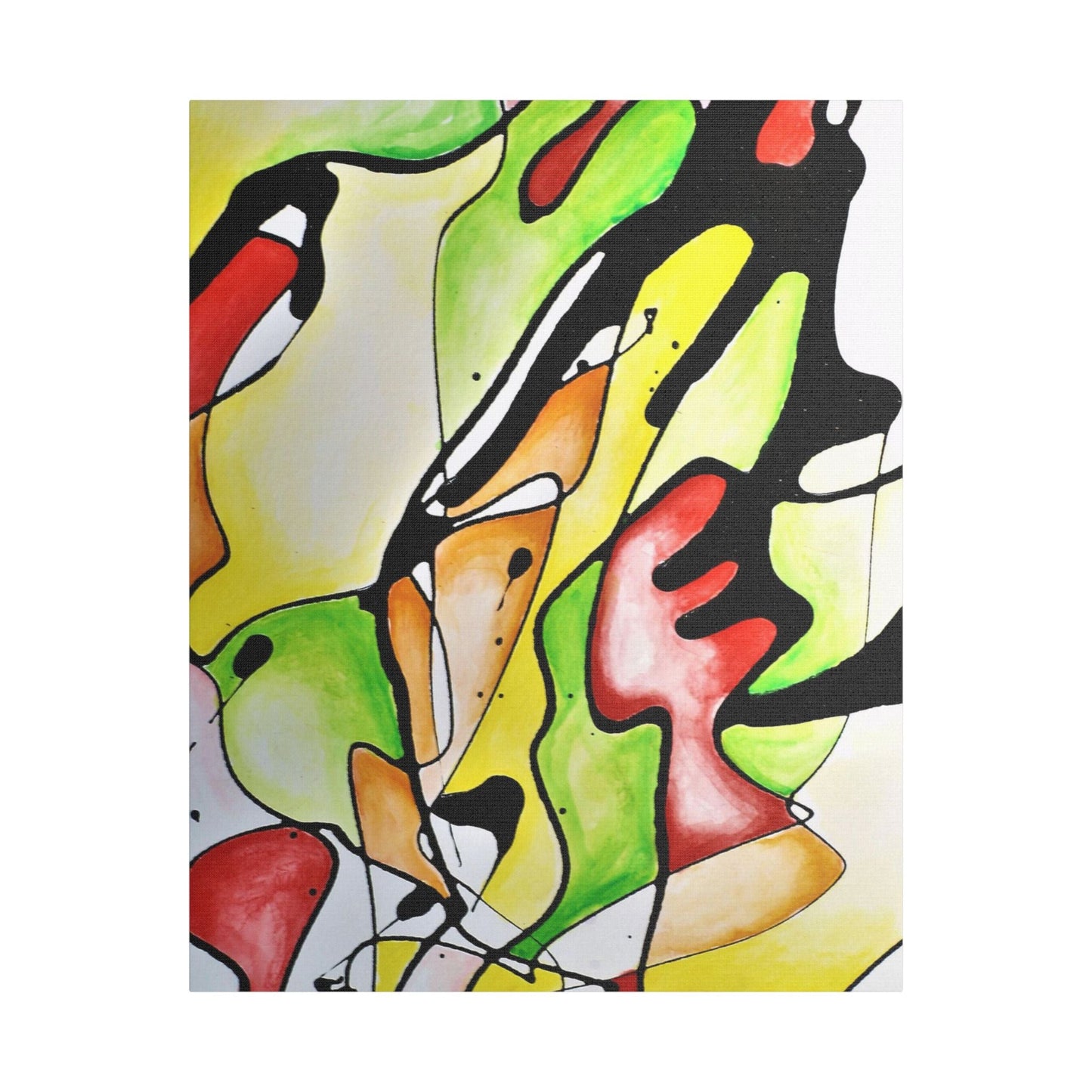 Red Mushroom Satin Canvas Stretched 24" x 30" (Vertical) 1.5"