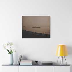 Navy Day New York October 27th 1945 War Ships Satin Canvas Stretched 30" x 24" (Horizontal) 1.5"
