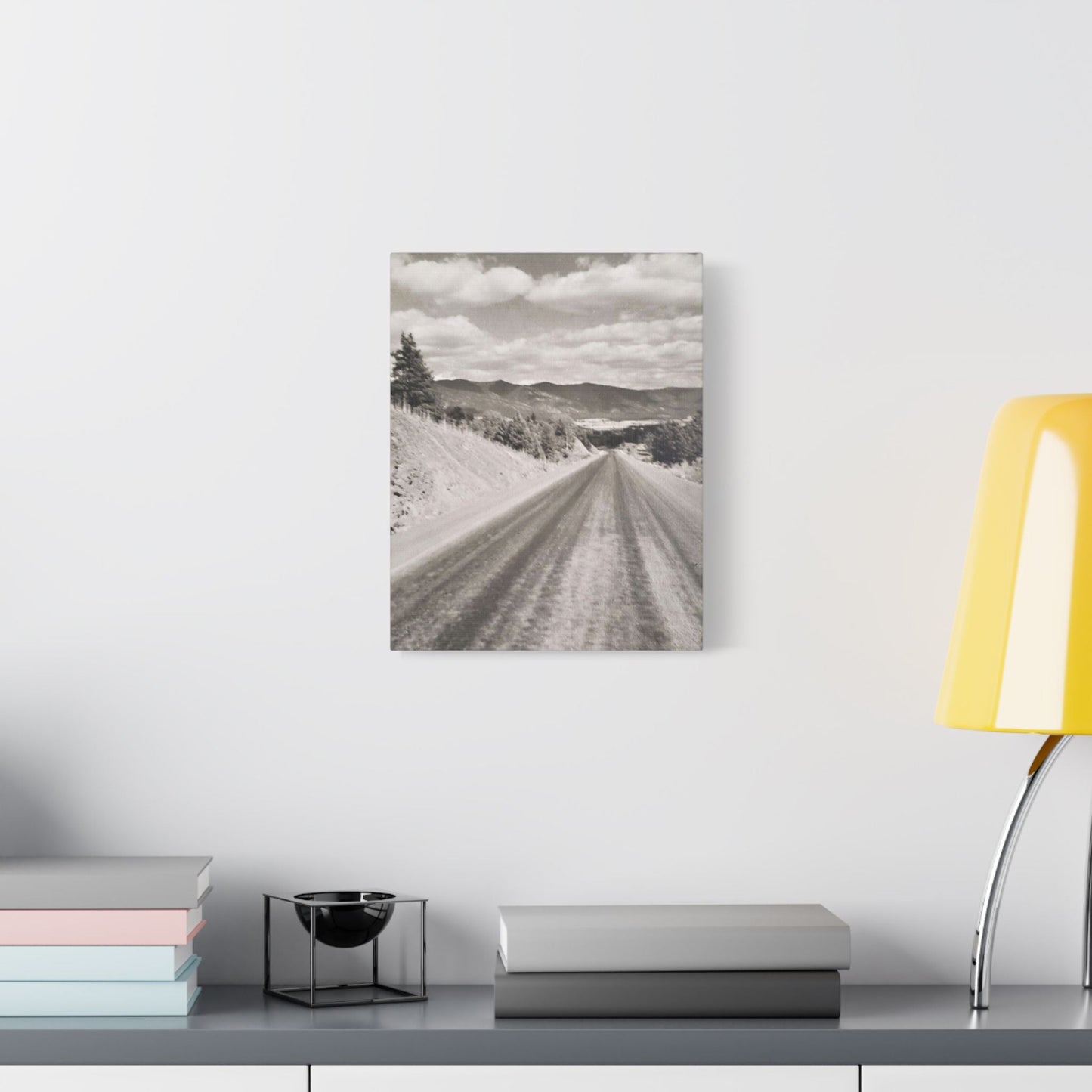 Western Road Satin Canvas Stretched