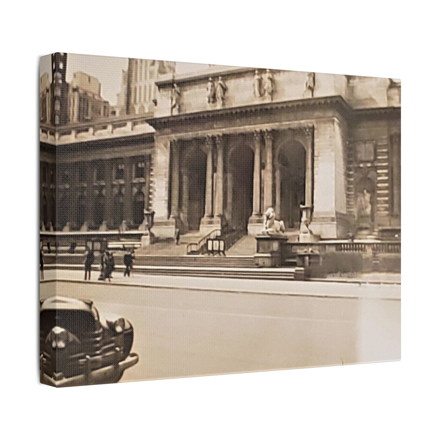 New York Public Library Satin Canvas Stretched