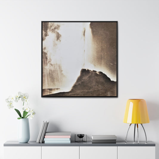White Dome Geyser Yellowstone Gallery Canvas Wraps Square Frame 36″ x 36″ 1.25" Black