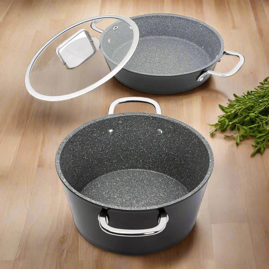 Serenk Excellence Pots and Pan Set Stock Pot Egg Pan Nonstick 4 Pcs Kia Day Design