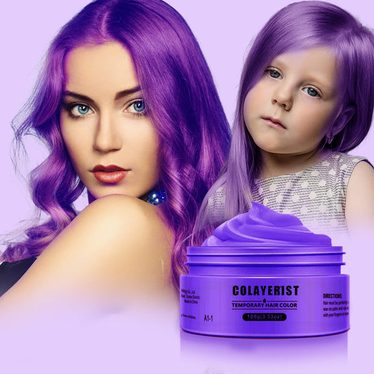 COLAYERIST Purple Hair Color Wax Temporary Washable Hair Color - Purple - hair color