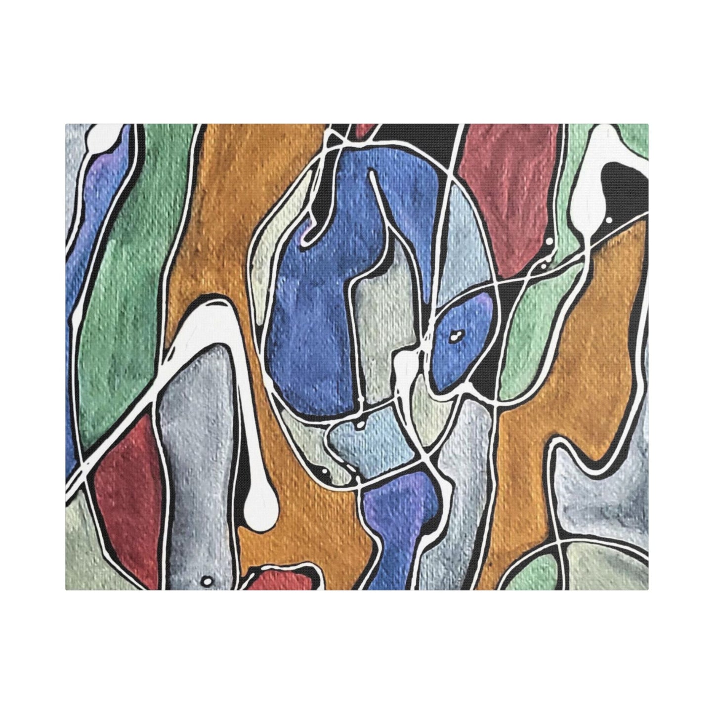 Blue Girl Satin Canvas Stretched 30" x 24" (Horizontal) 1.5"