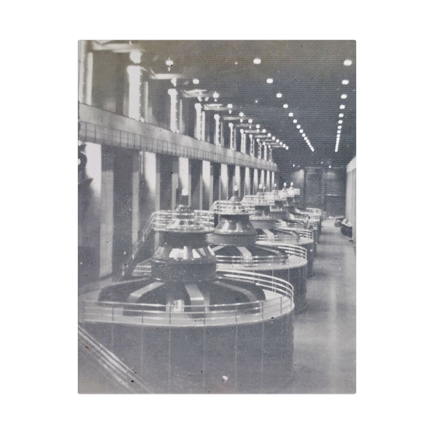 Boulder Dam Powerhouse Satin Canvas Stretched