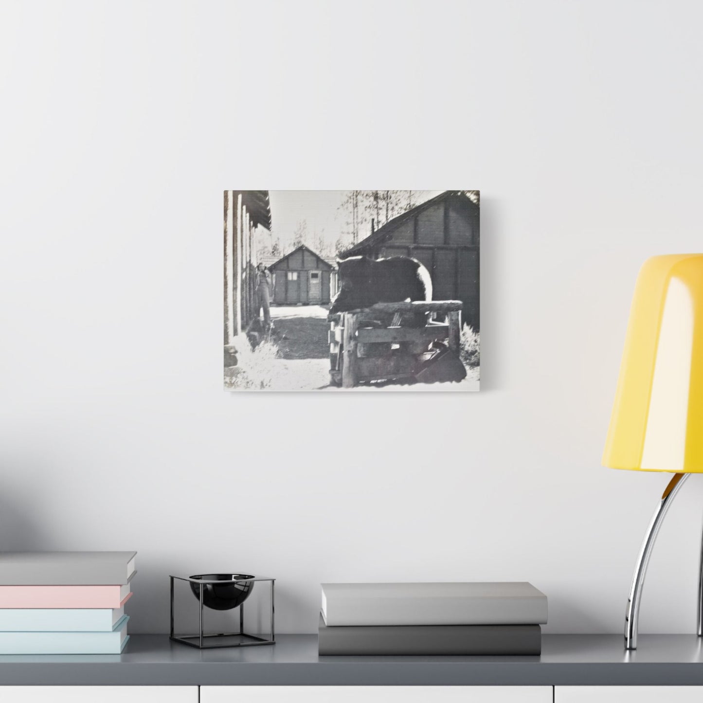Yellowstone Bear Satin Canvas Stretched