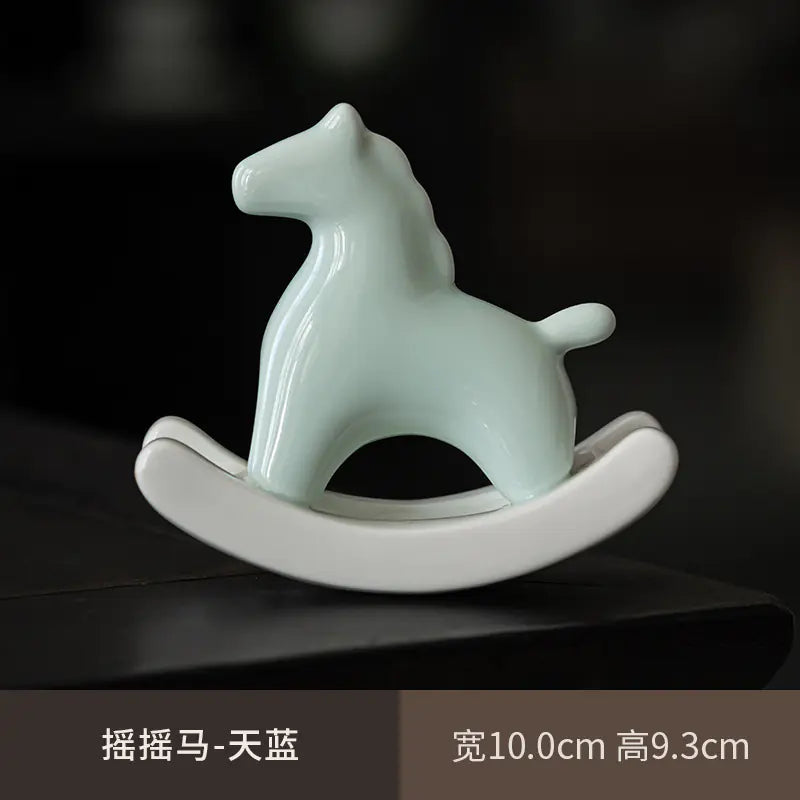 Ceramic Green Horse Tea Pet Decorative Figurine - Kia Day Design