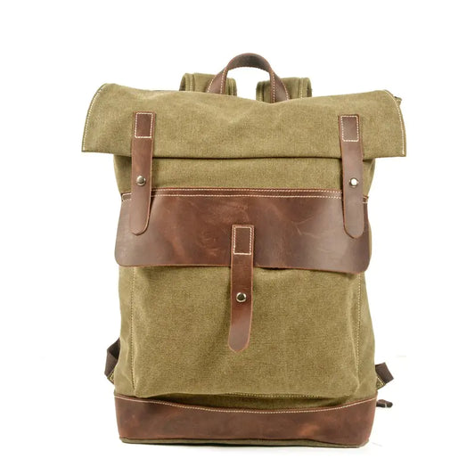 Military Canvas Backpack for Outdoor Travel - Army Green - backpack