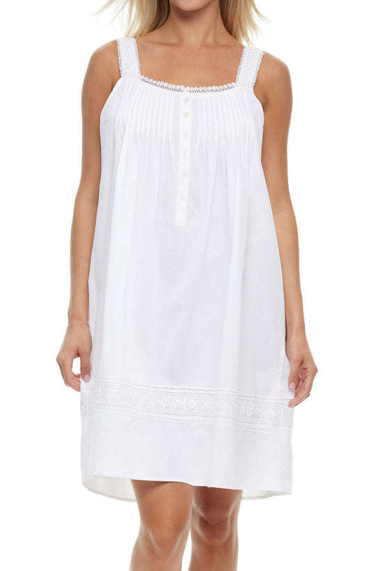 Vintage Grace Cotton Nightgown with Lace - White Large - - nightgown