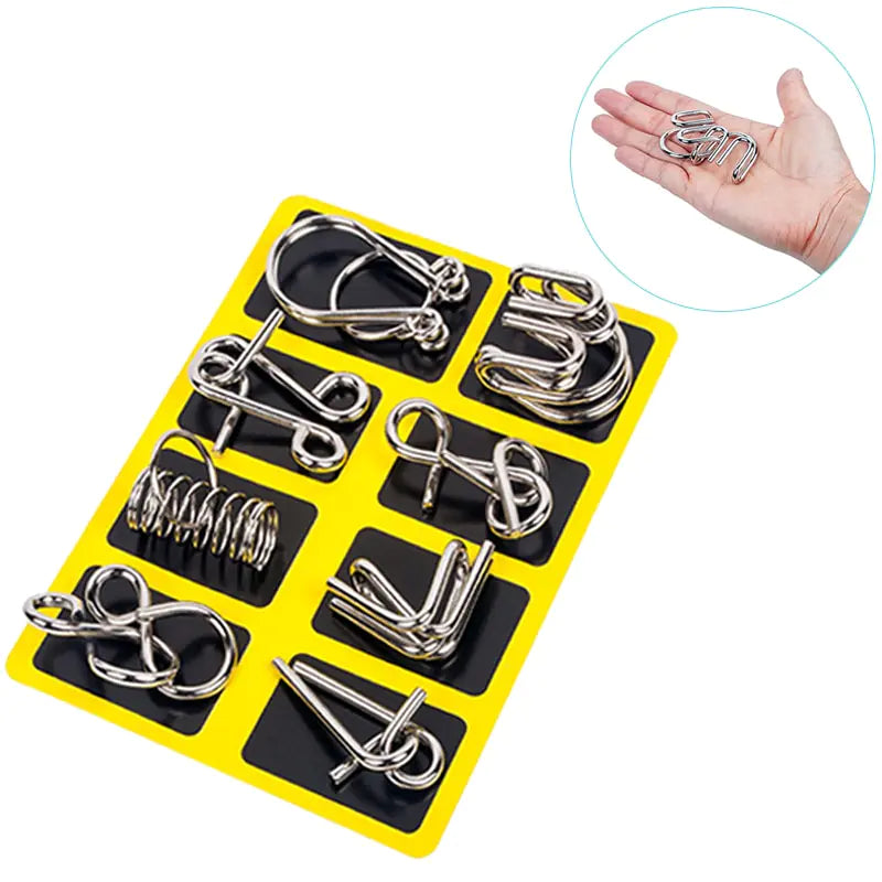 Metal Montessori IQ Brain Teaser Puzzle Sets