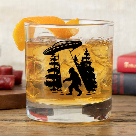Bigfoot UFO Custom Rocks Glass – 10oz - - Barware