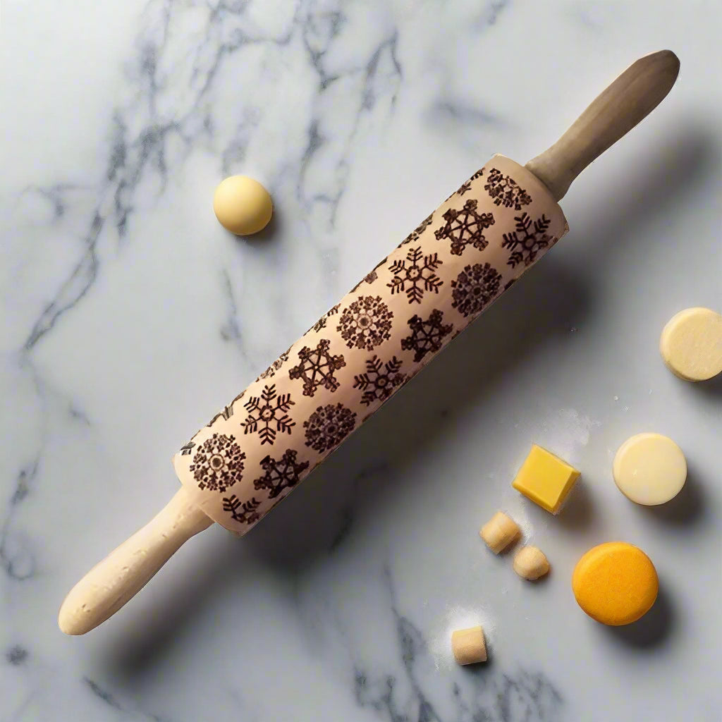 Wooden Embossed Rolling Pin - Kia Day Design