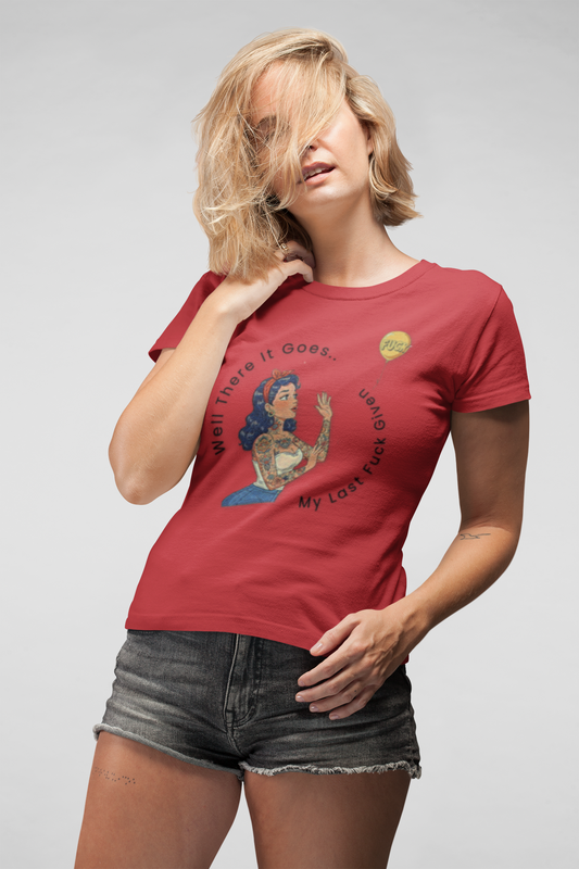 There Goes My Last F*** Slim Fit Graphic Tee - Red - Slim Fit Graphic Tee