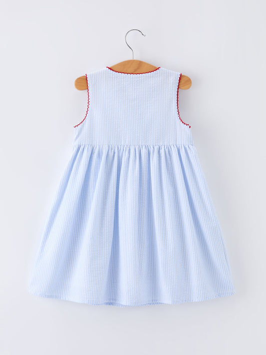 Girls Back To School Apple Twirl Dress Smocked - - Dress