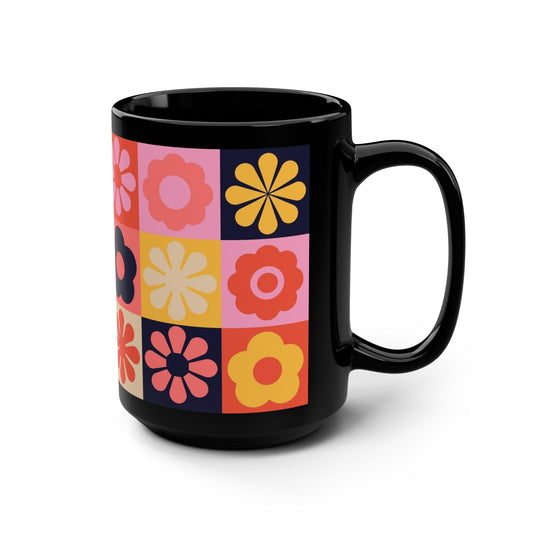 Colorful Floral Pattern Mug – 15oz - Kia Day Design