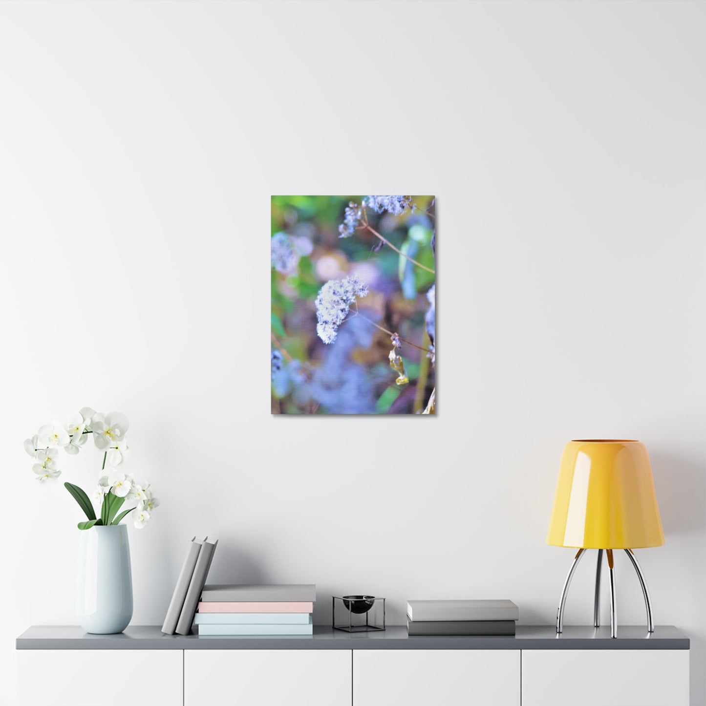 Macro Blue Stretched Canvas Printify