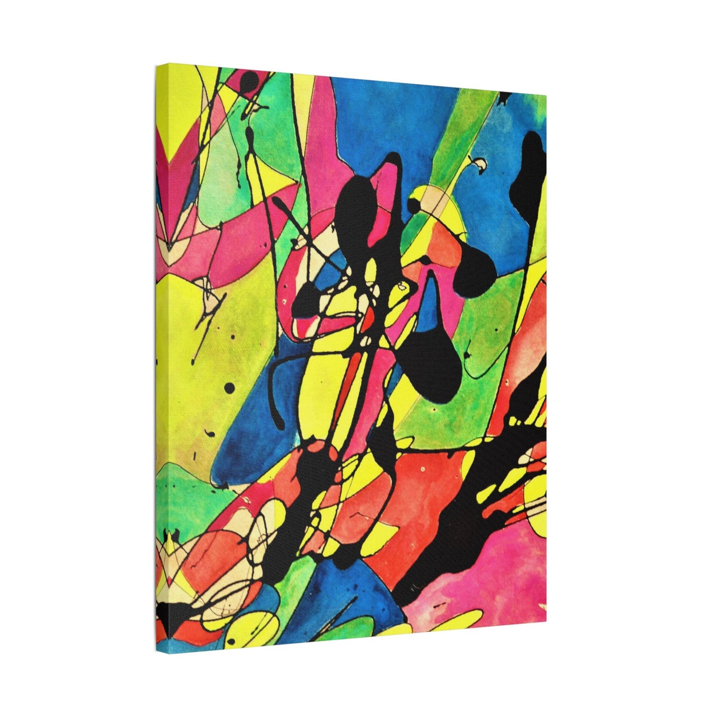 Exploding Earth Satin Canvas Stretched
