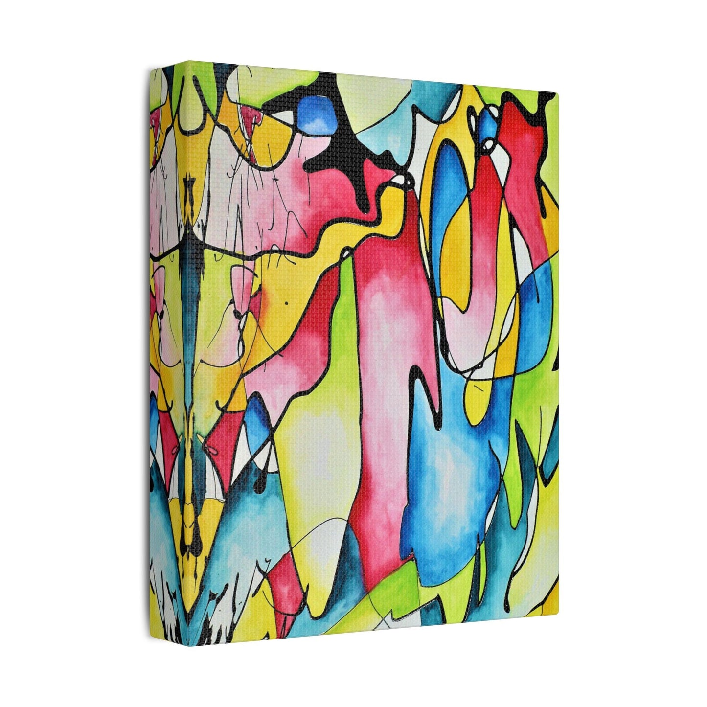 Blue Flame Satin Canvas Stretched