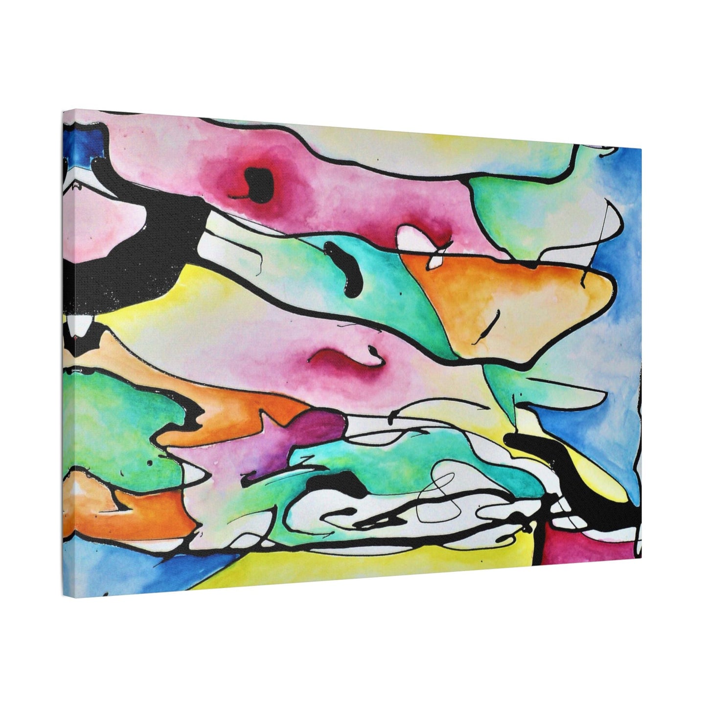 Shredded Paper Satin Canvas Stretched
