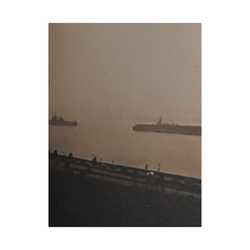Navy Day New York October 27th 1945 War Ships Satin Canvas Stretched