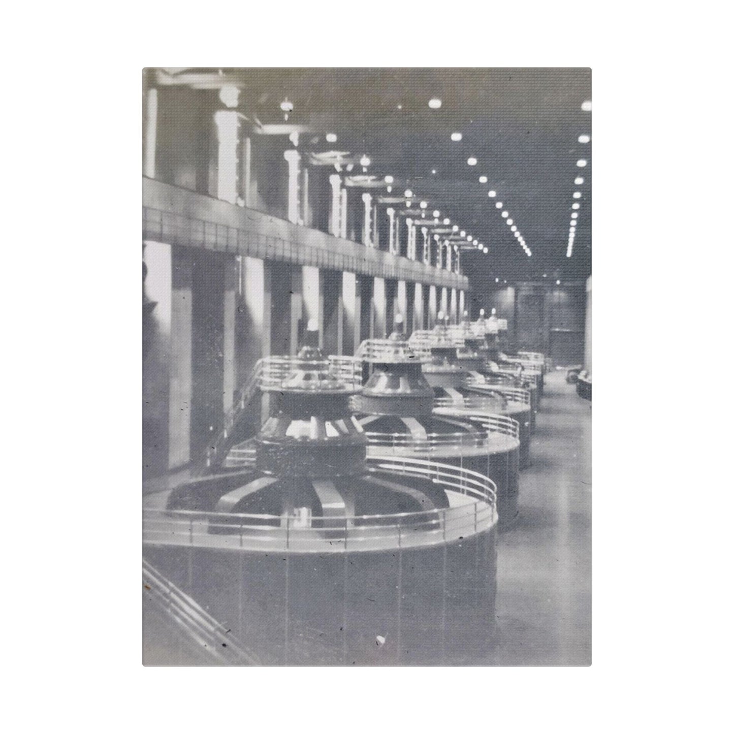 Boulder Dam Powerhouse Satin Canvas Stretched