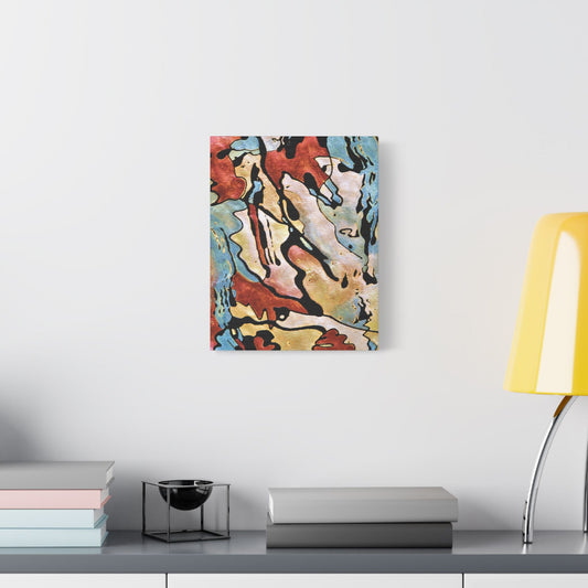 Blue Falls Satin Canvas Stretched