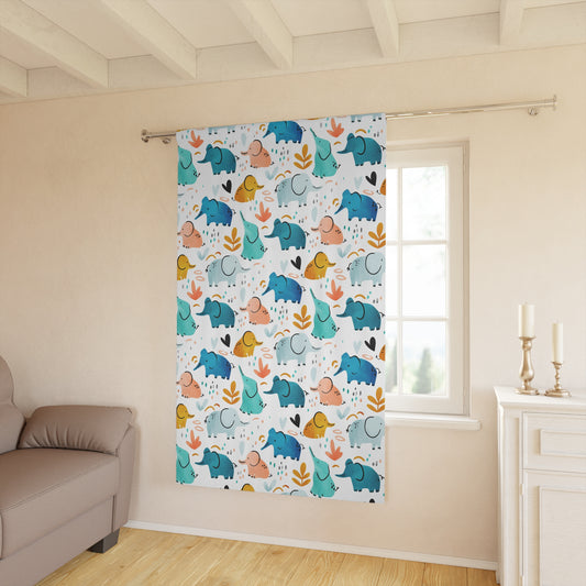 Kids Elephant Window Curtain - Kia Day Design