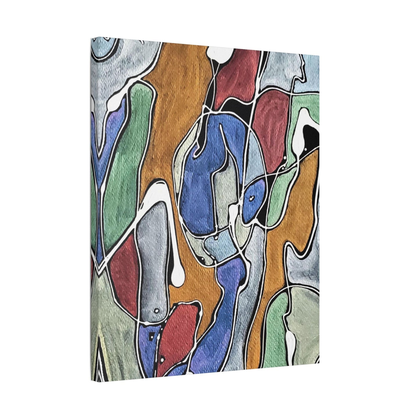Blue Girl Satin Canvas Stretched